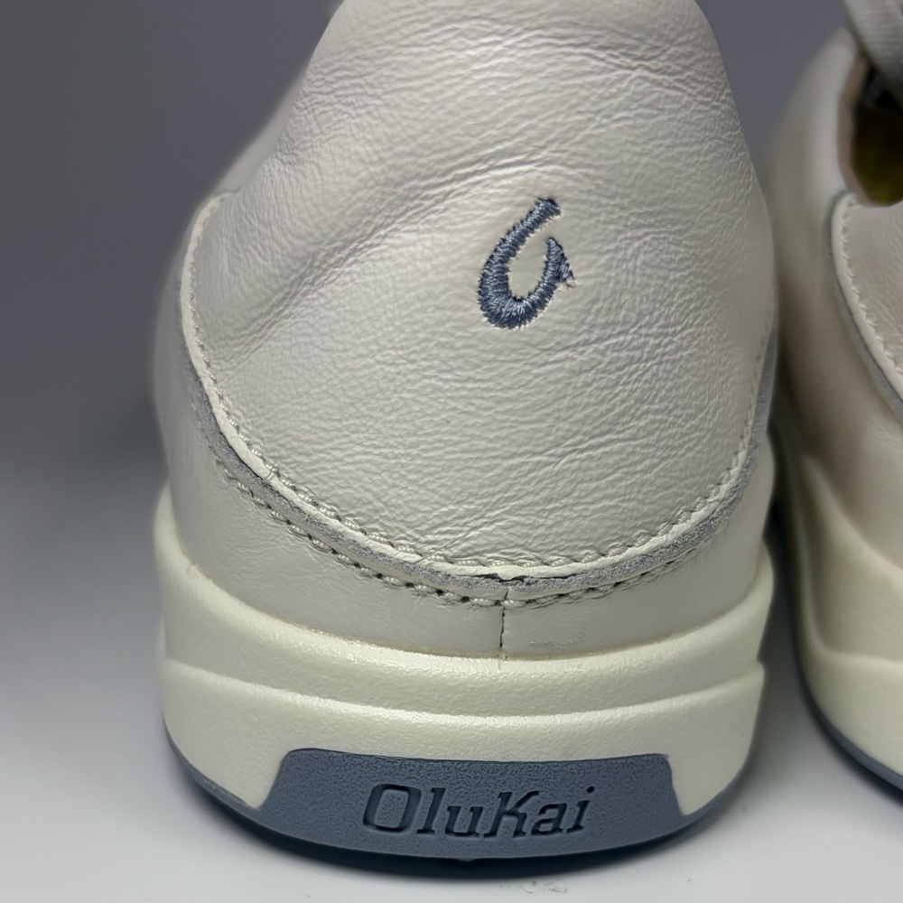 Olukai Wailea White Leather Spikeless Golf Sneaker Women’s 11 Waterproof Unwworn - Picture 9 of 11